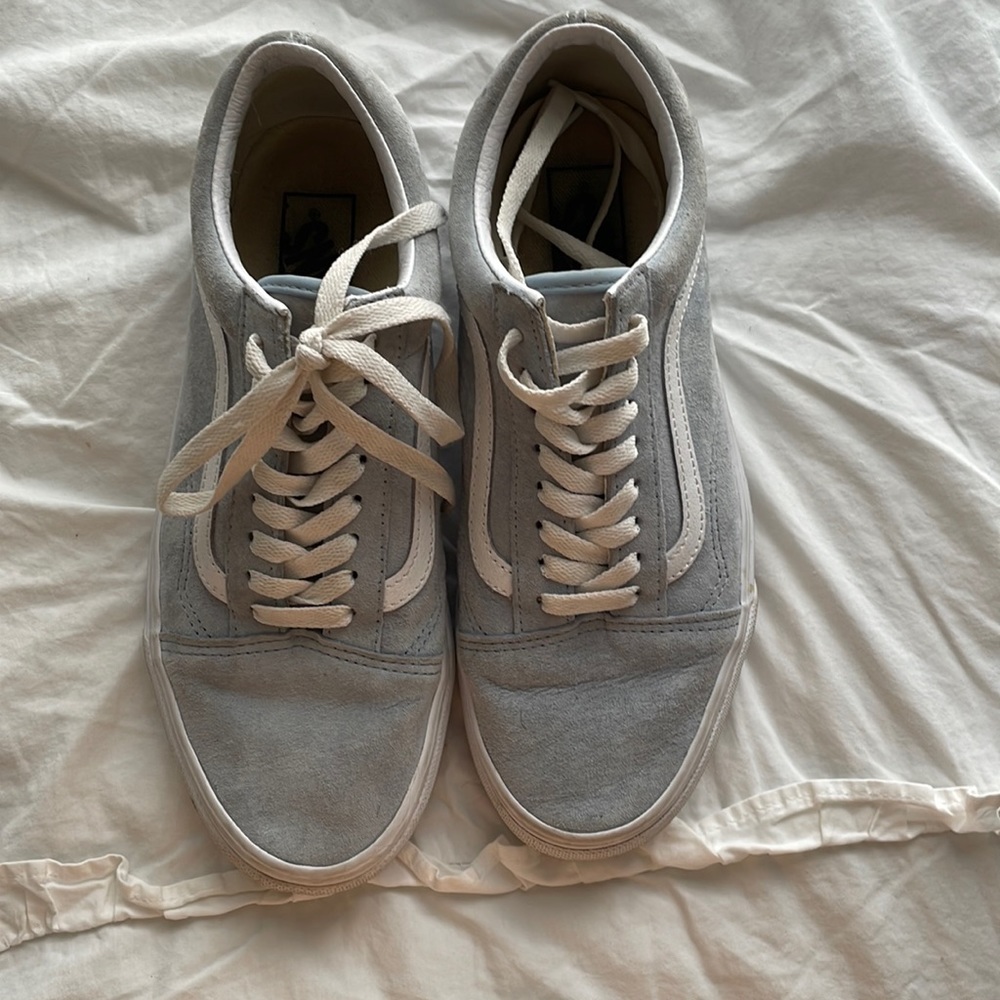light blue grey vans